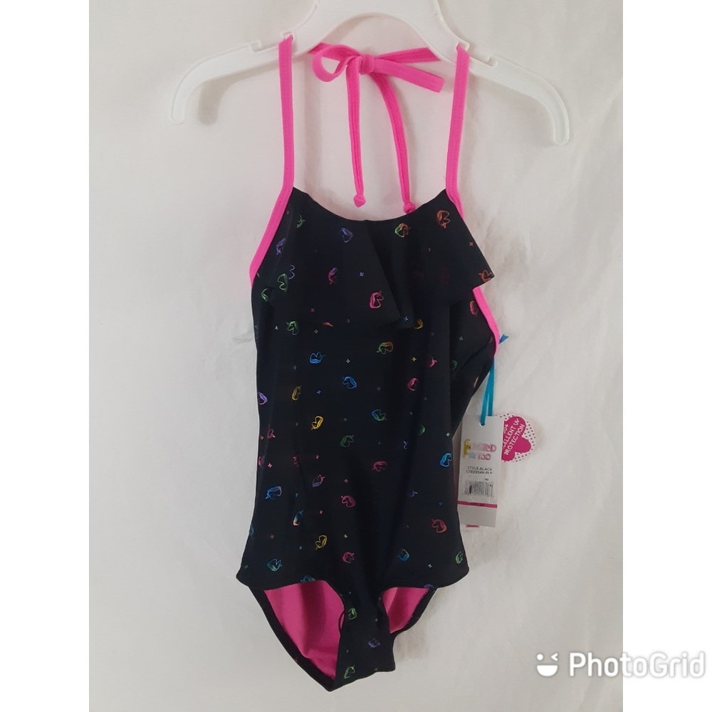 Limited Too Girl Unicorn One Piece Swimsuit Size 6X